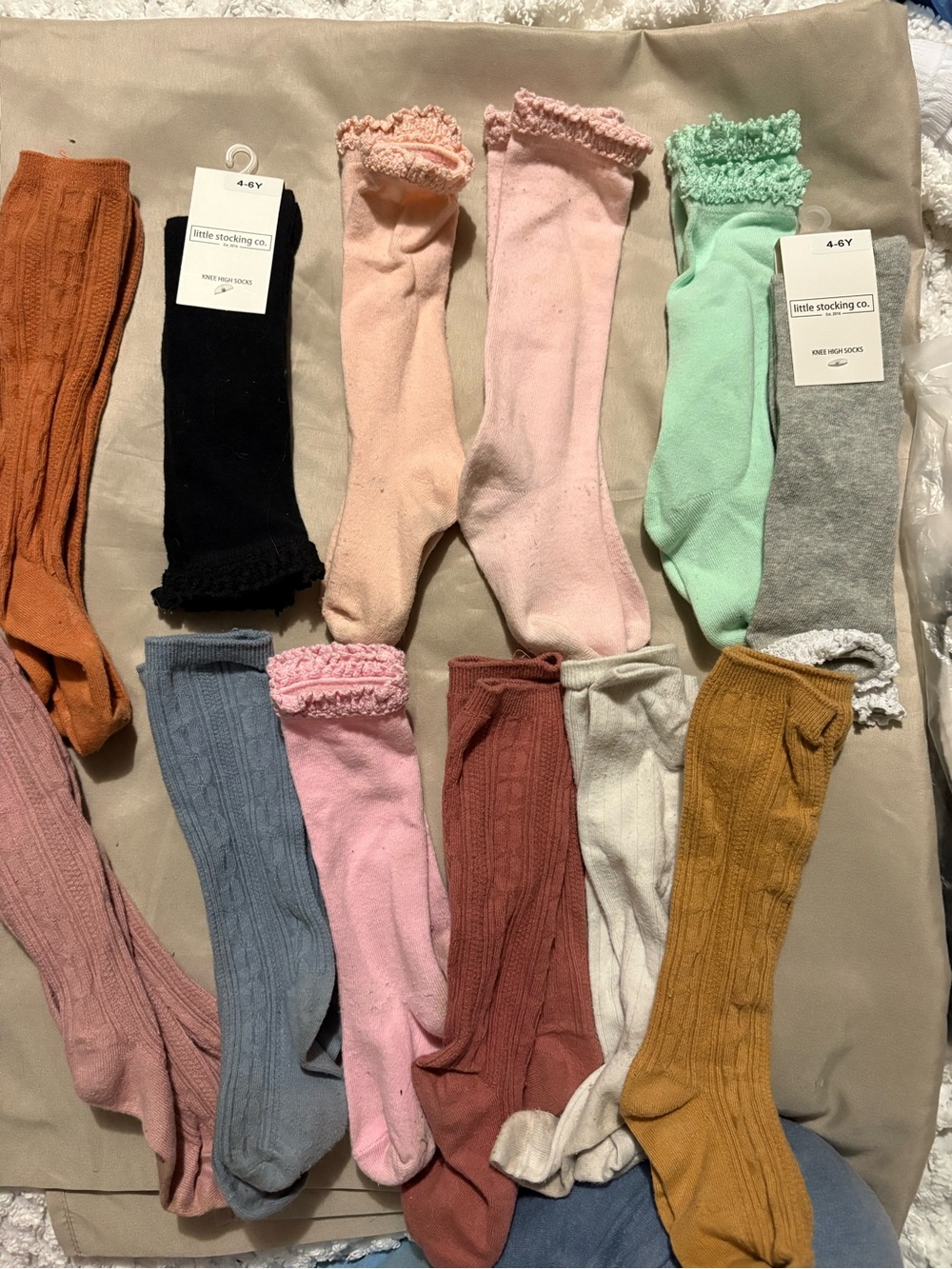 Kids Knee High Socks - Assorted Pastel Colors